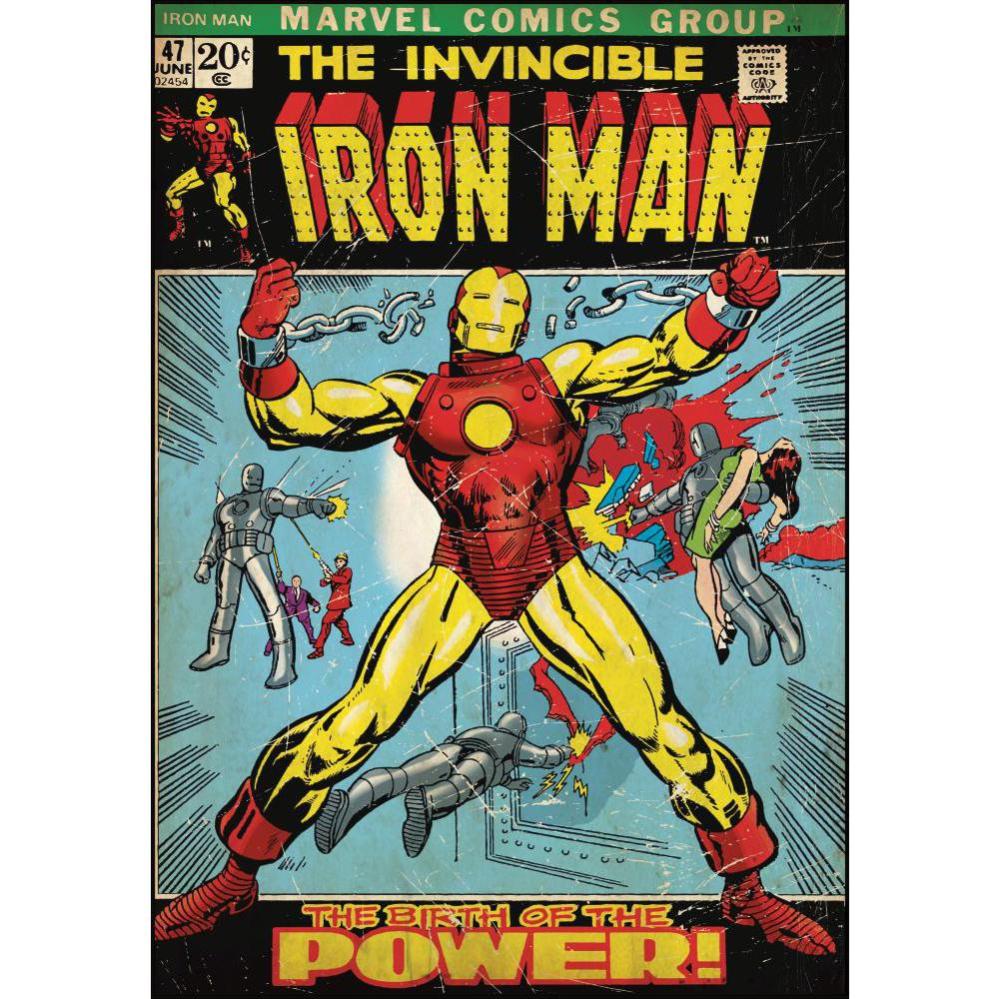 Poster Stickers Iron Man The Birth of The Power Iron Man Marvel | Leroy ...