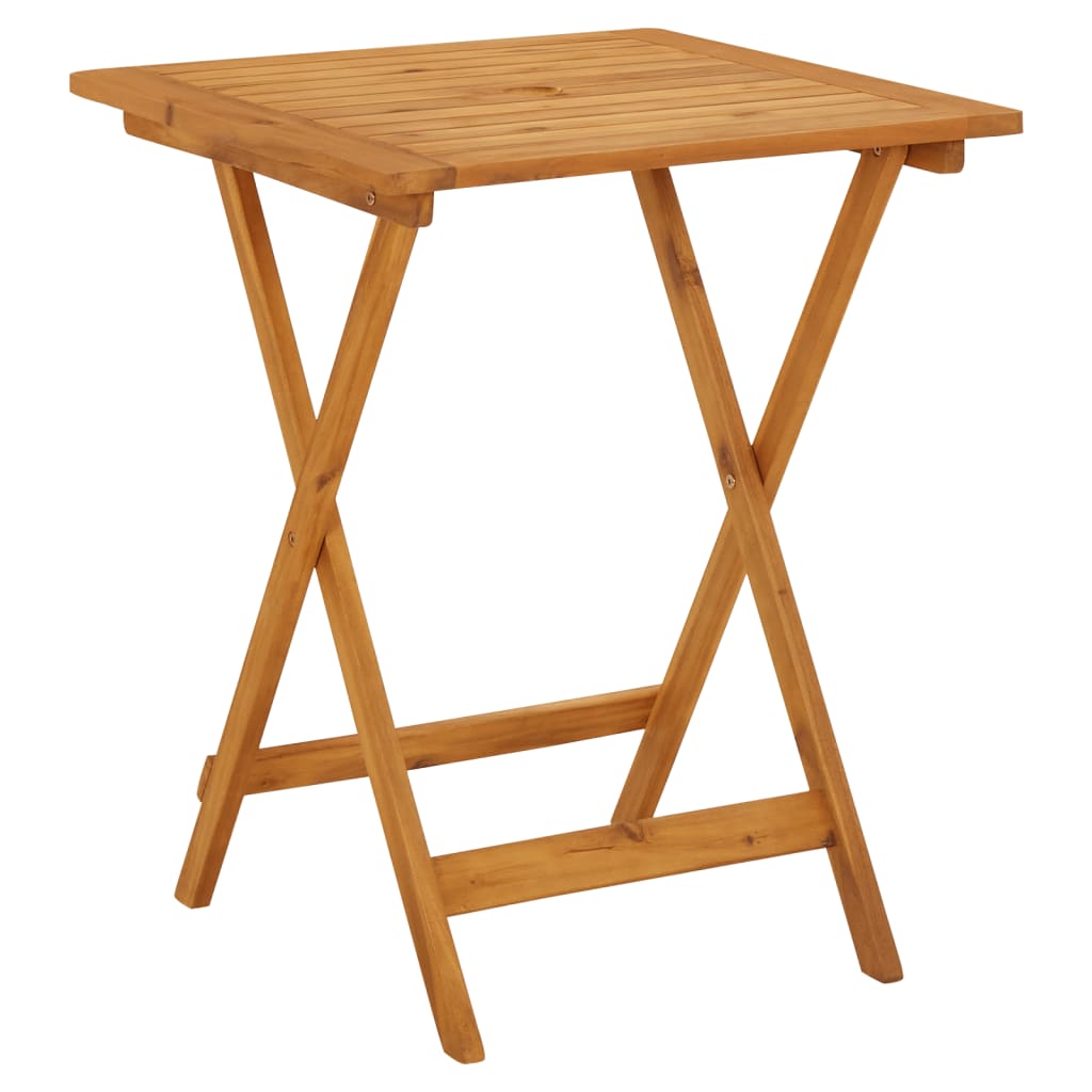 CASARIA® Table d'appoint pliante en bois d'acacia 70x70x73cm Table