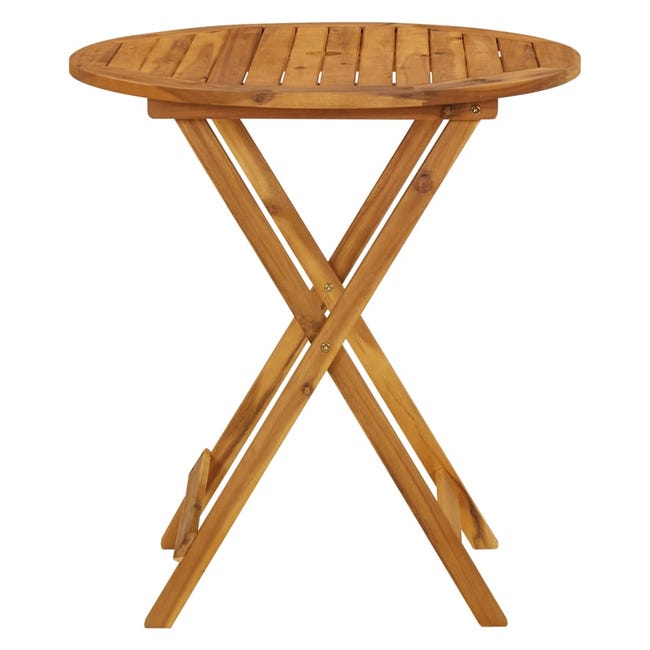 Table pliable de jardin 70 cm Bois d'acacia solide vidaXL