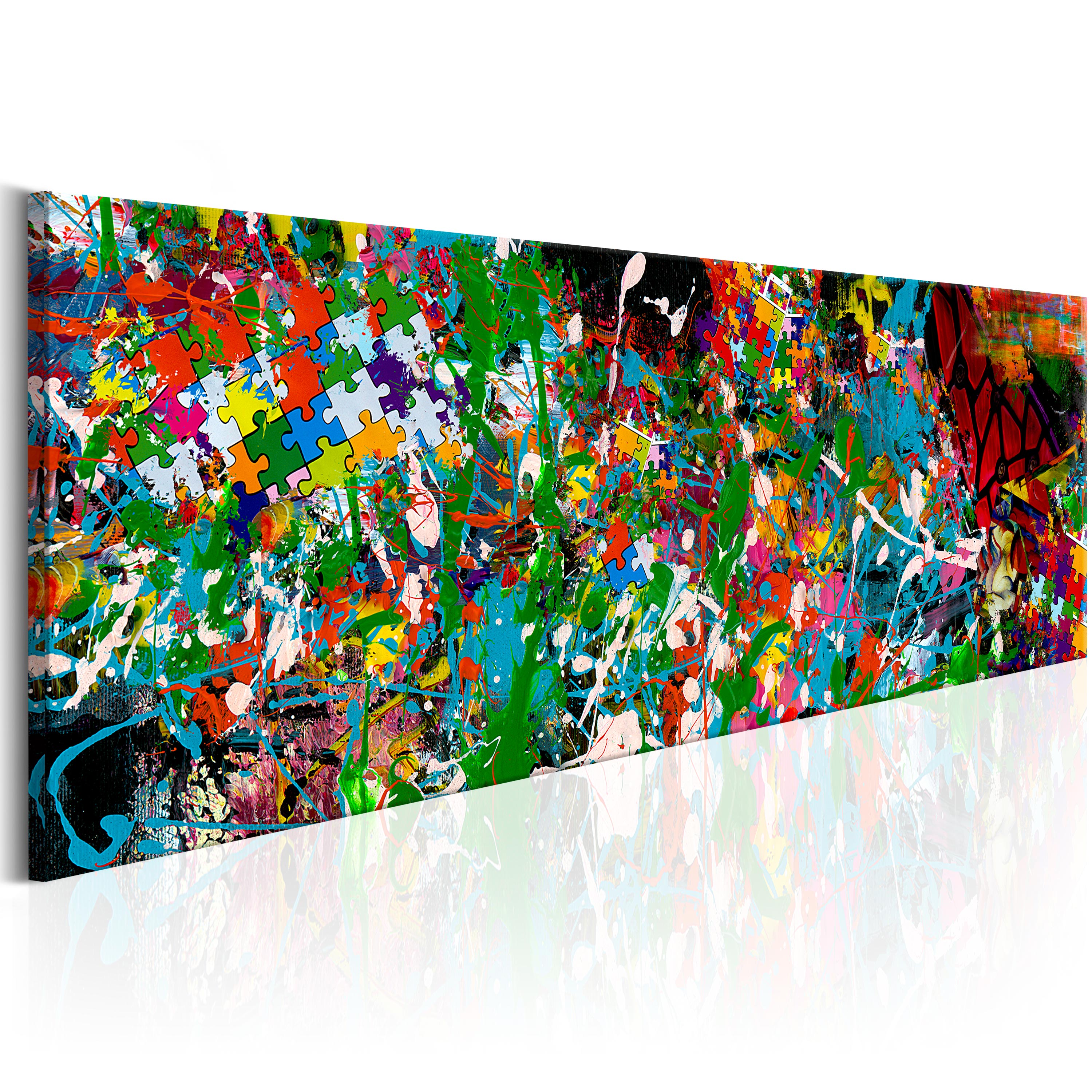 Tableau - Composition de puzzle multicouleur 135x45 cm