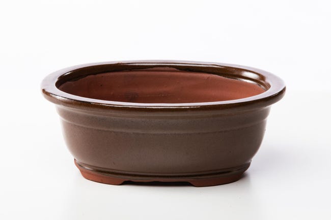 Vaso per bonsai ovale in gres 71,5x55,5x14 cm - L68a Vaso per bonsai ovale in gres 71,5x55,5x14 cm - L68a
