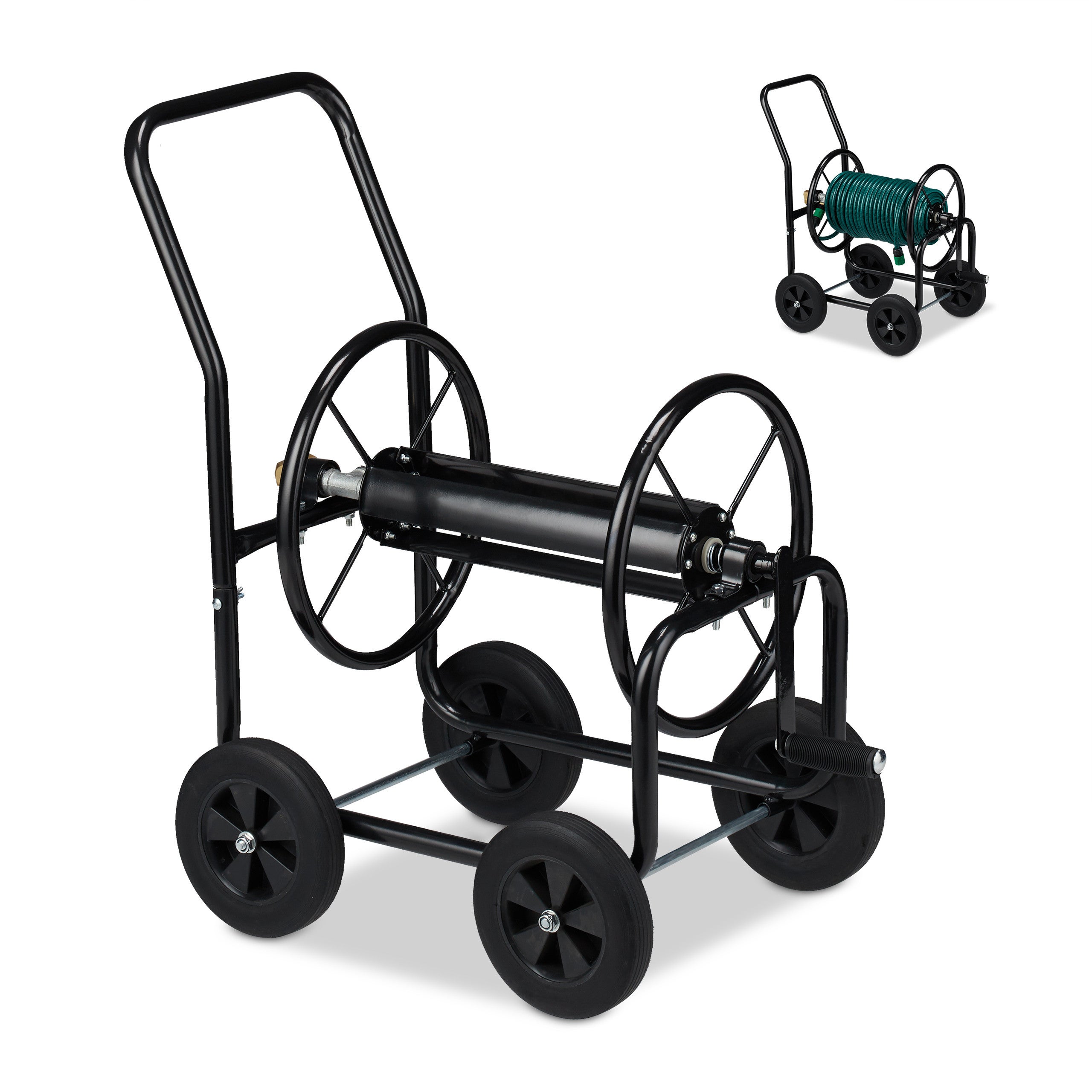 Carrello Avvolgitubo Acqua Ruote Tubo 50 mt da 1/2 GF Garden Rapid