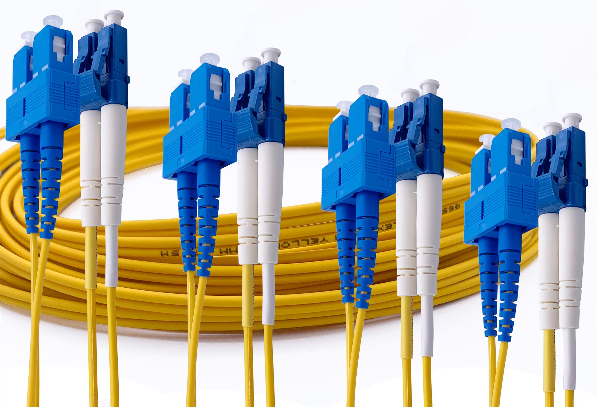 Câble Fibre Optique SC/APC - LC/UPC Monomode 1m - Jarretière LSZH Blanc Pour Réseau