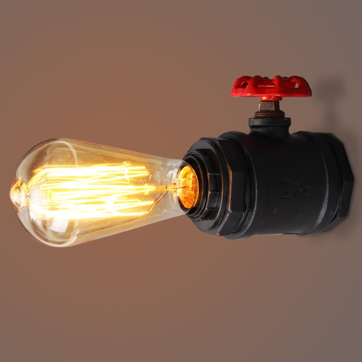 Lampada Da Parete Industriale Vintage 2 Luci – Bronzo, Stile Officina, Con Manometro, E27