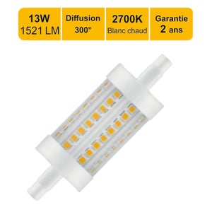 Ampoule LED R7S 118mm 13W Blanc Froid 6000K, 1000LM, Équivalent
