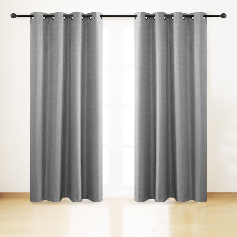 Set di 2 tende termiche grigio antracite 140x175 cm con occhielli - Pure  Grey