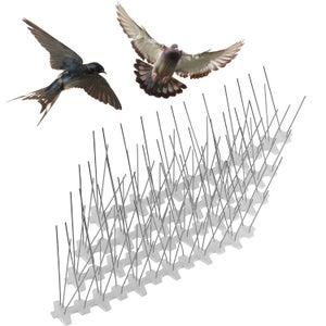 Lot de 12 Répulsif Pigeon Balcon Pics anti-pigeons Pic ​Anti Chat Fence  Spikes Anti Oiseaux Répulsif Pics Anti-Oiseaux ​Système Anti-Corbeaux avec