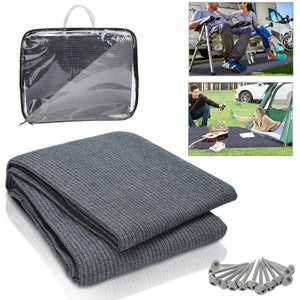 Tapis De Tente 400x600 Cm Taupe - En Polyéthylène Haute Densité, Imperméable, Avec œillets De Fixation, Pour Camping Et événements Extérieurs