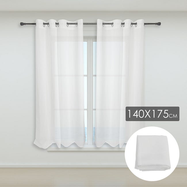 Tende da pacchetto da 2er set di tende trasparenti set soggiorno a loop  vocello sciarpa hxb 175x140 cm tende e tende bianche