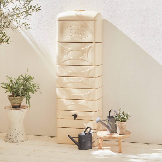 Récupérateur eau de pluie 300L Wood aspect bois beige - BELLI - le Club