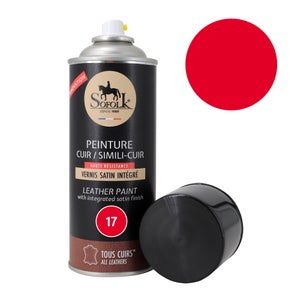 Pittura per pelle con verniciatura integrata per divano, sedile auto,  pelletteria SOFOLK Spray 400ml (NERO)