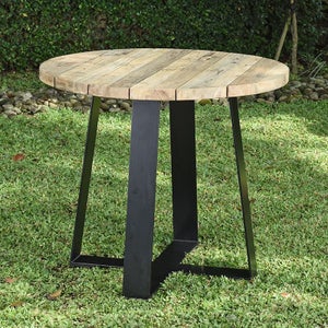 Table ronde pliante ensemble jardin 90cm + 4 chaises directeur brut - Java  Light - Kerama