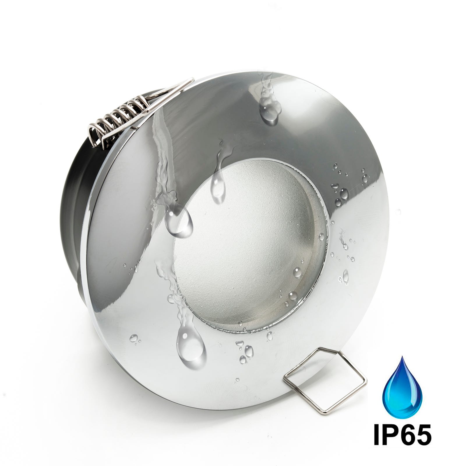 Spot encastré étanche IP65 pour cabine de douche sauna bain de vapeur  finition chrome poli