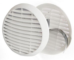 Grille ventilation ronde à encastrer plastique blanc - Ext Ø40mm