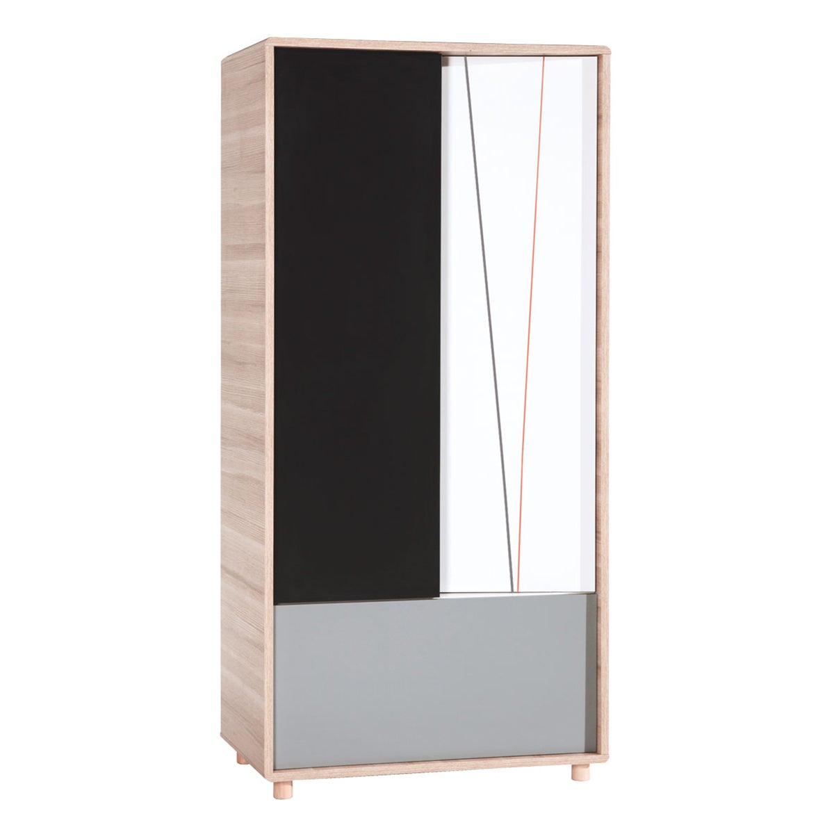 Armoire 2 portes Evolve Bois Blanc et Noir Leroy Merlin