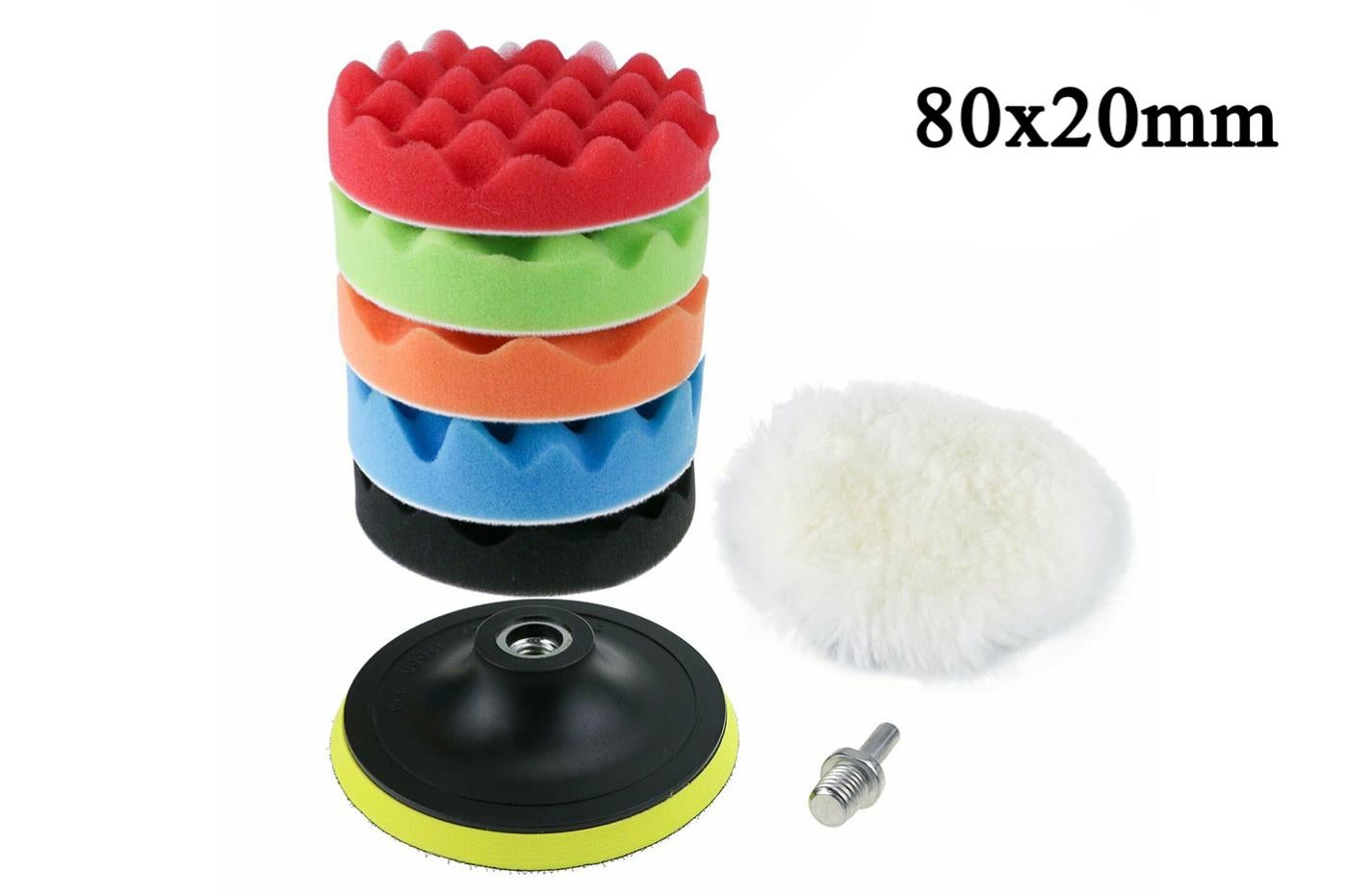 Kit lucidatura auto 34pezzi, adattatore trapano M14+disco