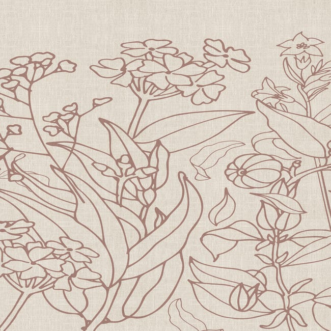 Papel pintado adhesivo panorámico Anchura.147 x Altura.250 cm Flora Noir et  Blanc - LA DECO FRANÇAISE