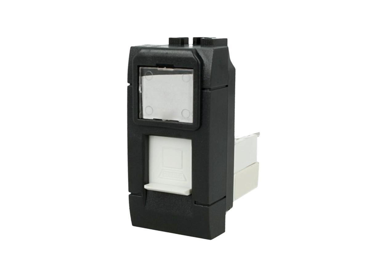 Presa Dati RJ45 CAT6 LAN Con Coperchio - Compatibile Bticino Living Light - 1 Modulo, Colore Bianco