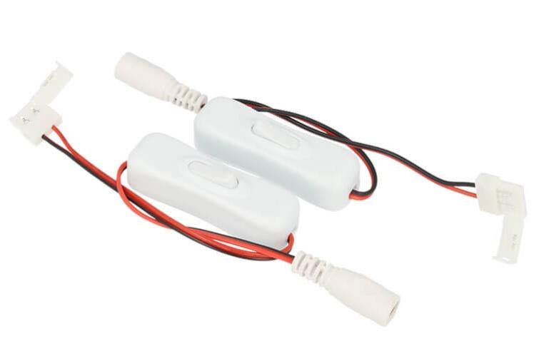 2 PZ Interruttore ON OFF Con Connettore 10mm Per Chiudere Strip Led E Cavo Alimentazione Dc Jack Spinotto Femmina 5 5mm X 2 1mm 84749032