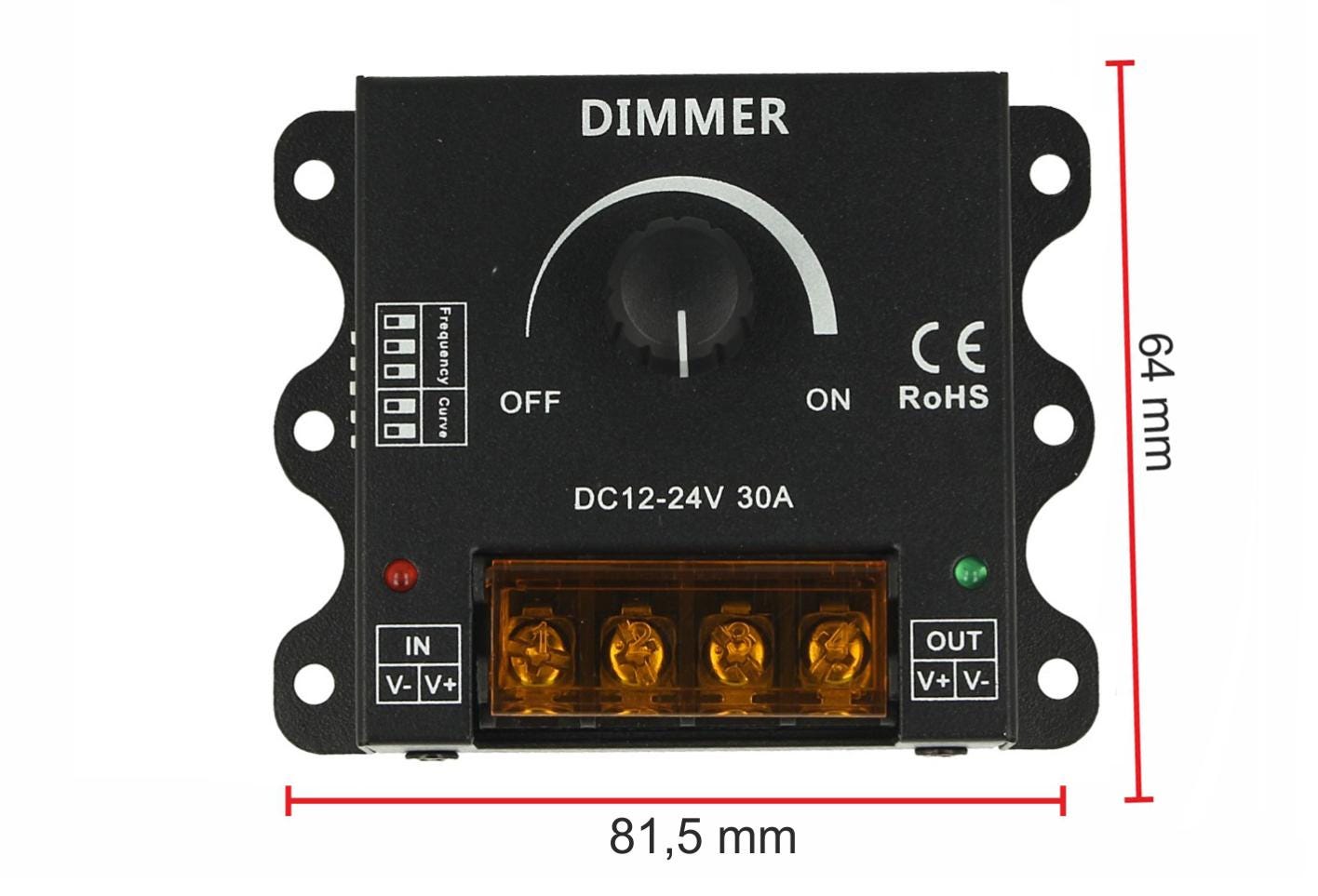 Led Pwm Chopper Led Dimmer PWM Manuale Con Rotella Frequenza e Curva Regolabile 12V 24V ...