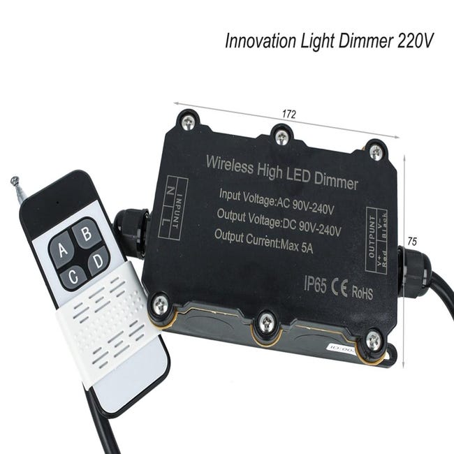 Dimmer Per Strisce LED 12V 24V | Telecomando RF 2,4GHz 30m | Ricevitore 5V-36V 96W-288W | Controllo Touch Pin | Kit Completo