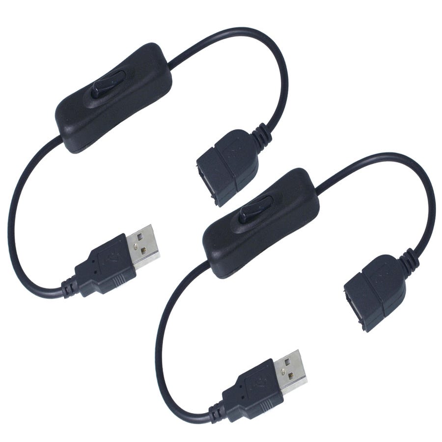 Cable Matters Rallonge USB avec Interrupteur d'alimentation USB en Noir USB  Câble avec Interrupteur on/Off- 0,9 mètres