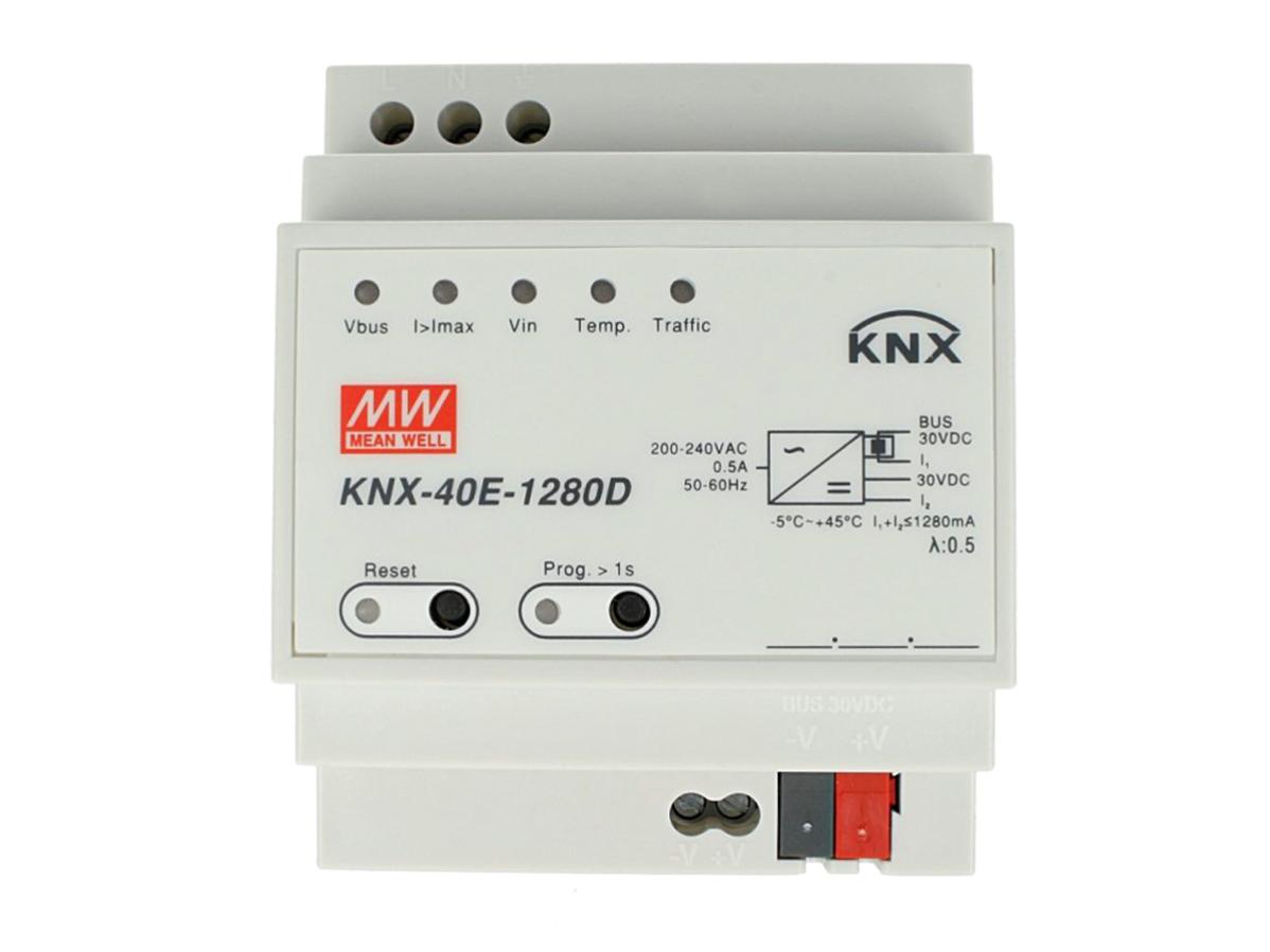 Meanwell KNX-40E-1280D KNX Alimentation KNX Fonction de diagnostic 30V ...