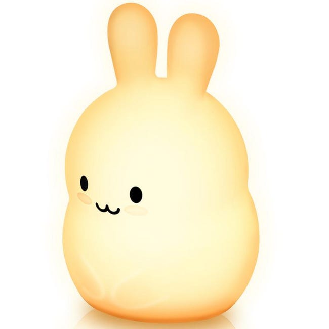 Luce Notturna Coniglietto Per Bambini - LED Dimmerabile, Ricaricabile USB E Timer 30 Min - Foto 8