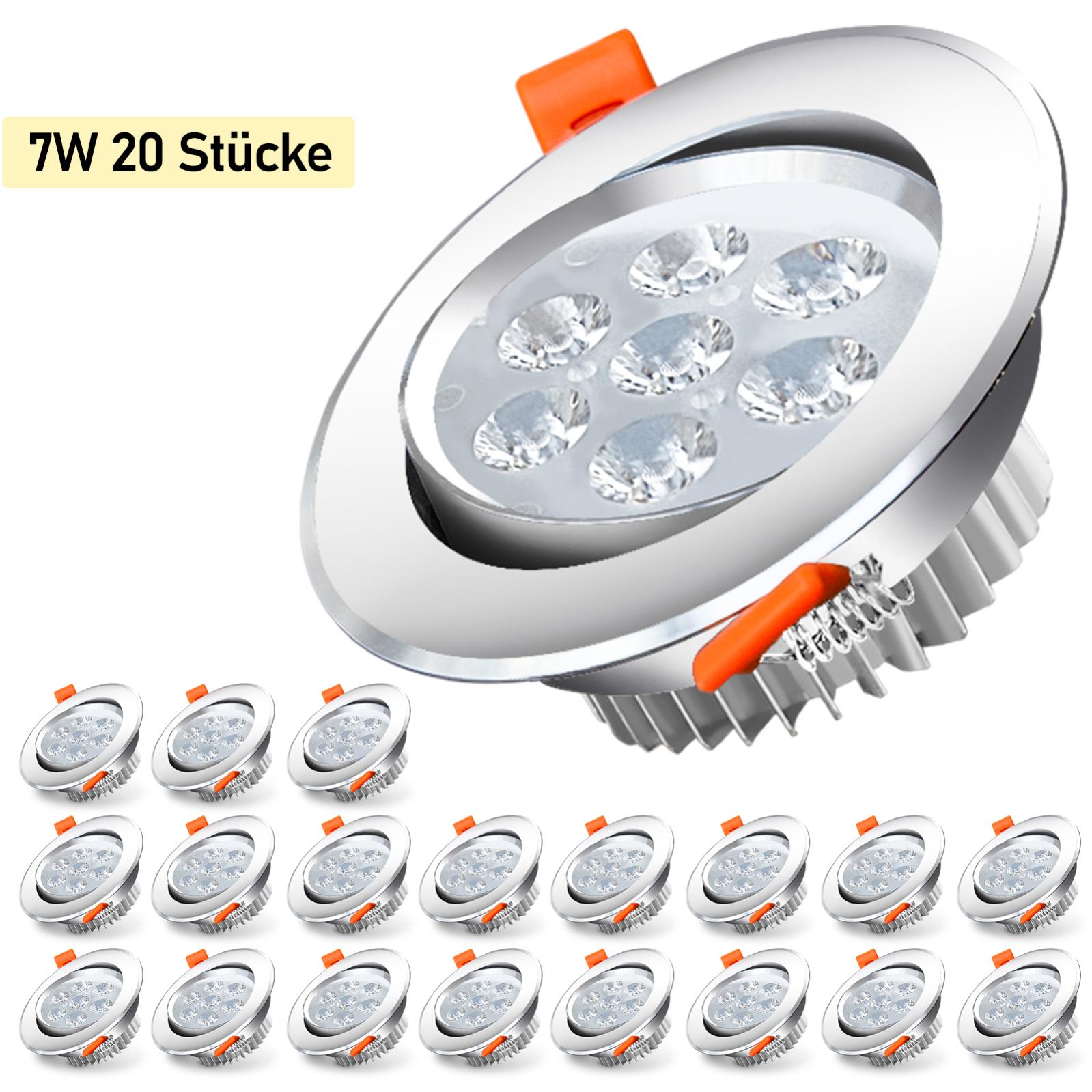 10x LED Build -in Spotlight Spot White White Set White Set 7W Spotlight ...