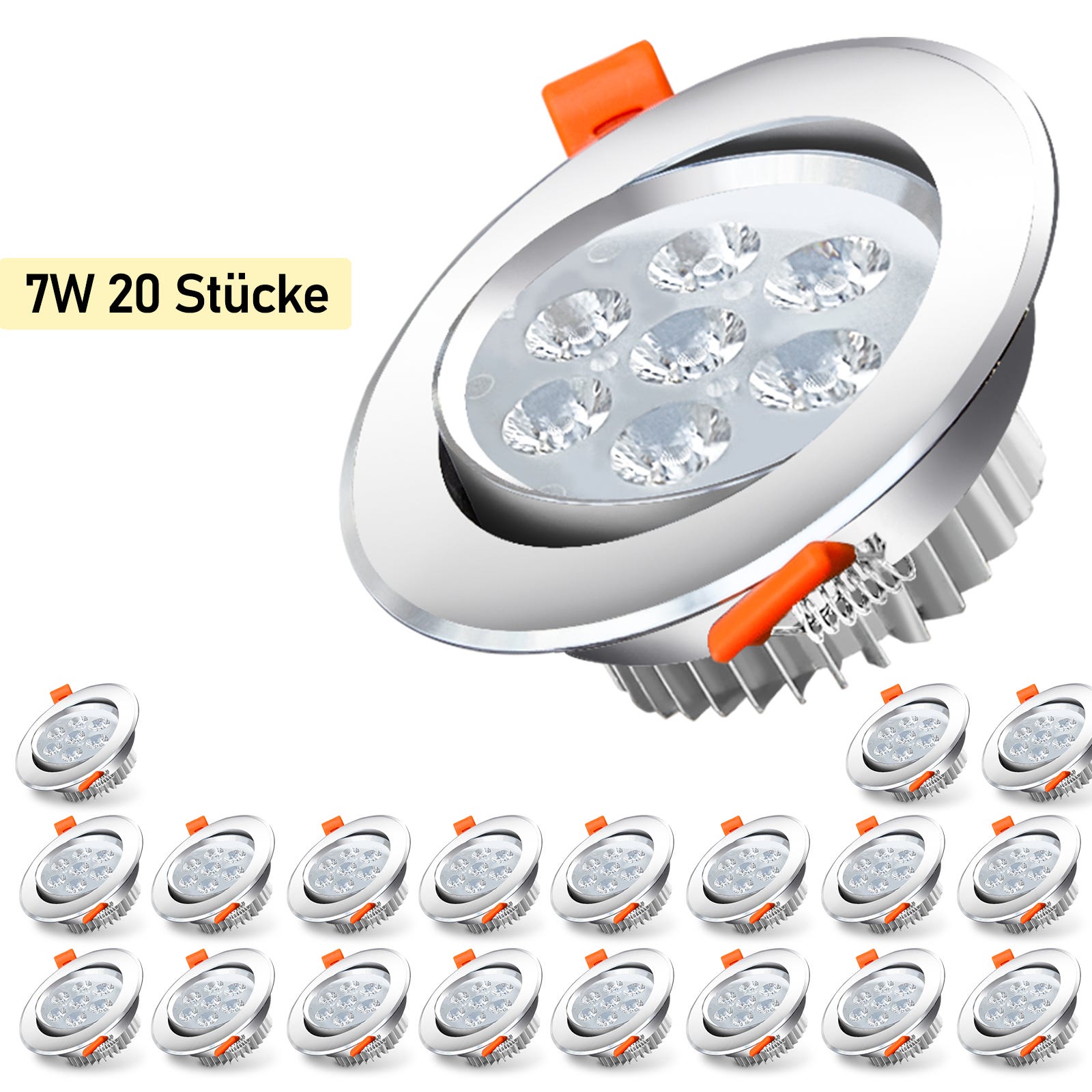Juego de 20 focos empotrables LED integrados 3W blanco cálido focos  empotrables LED iluminación de techo