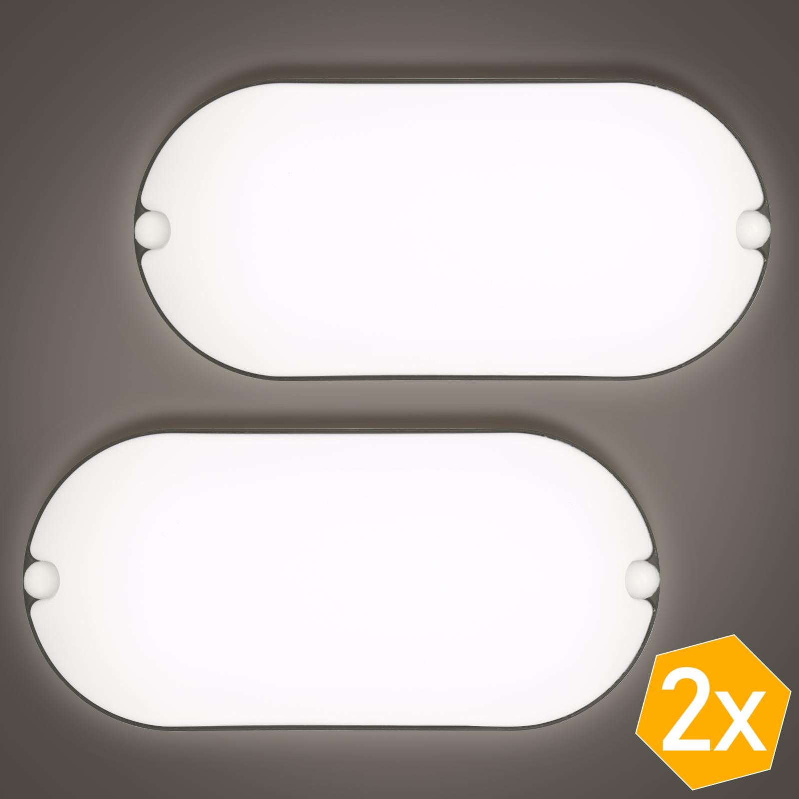 2x 15W LED Wet Room Ceiling Light PC+PBT IP54 Bianco Lampada da bagno