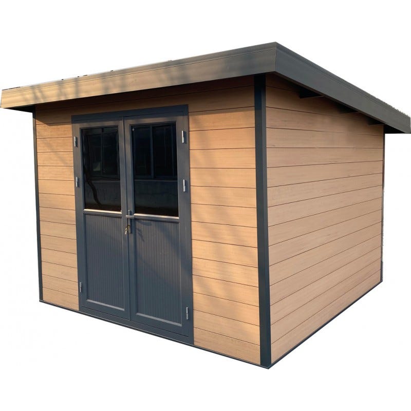 Abri toit plat 9m² + Terrasse couverte latérale 9m² Gardy Shelter