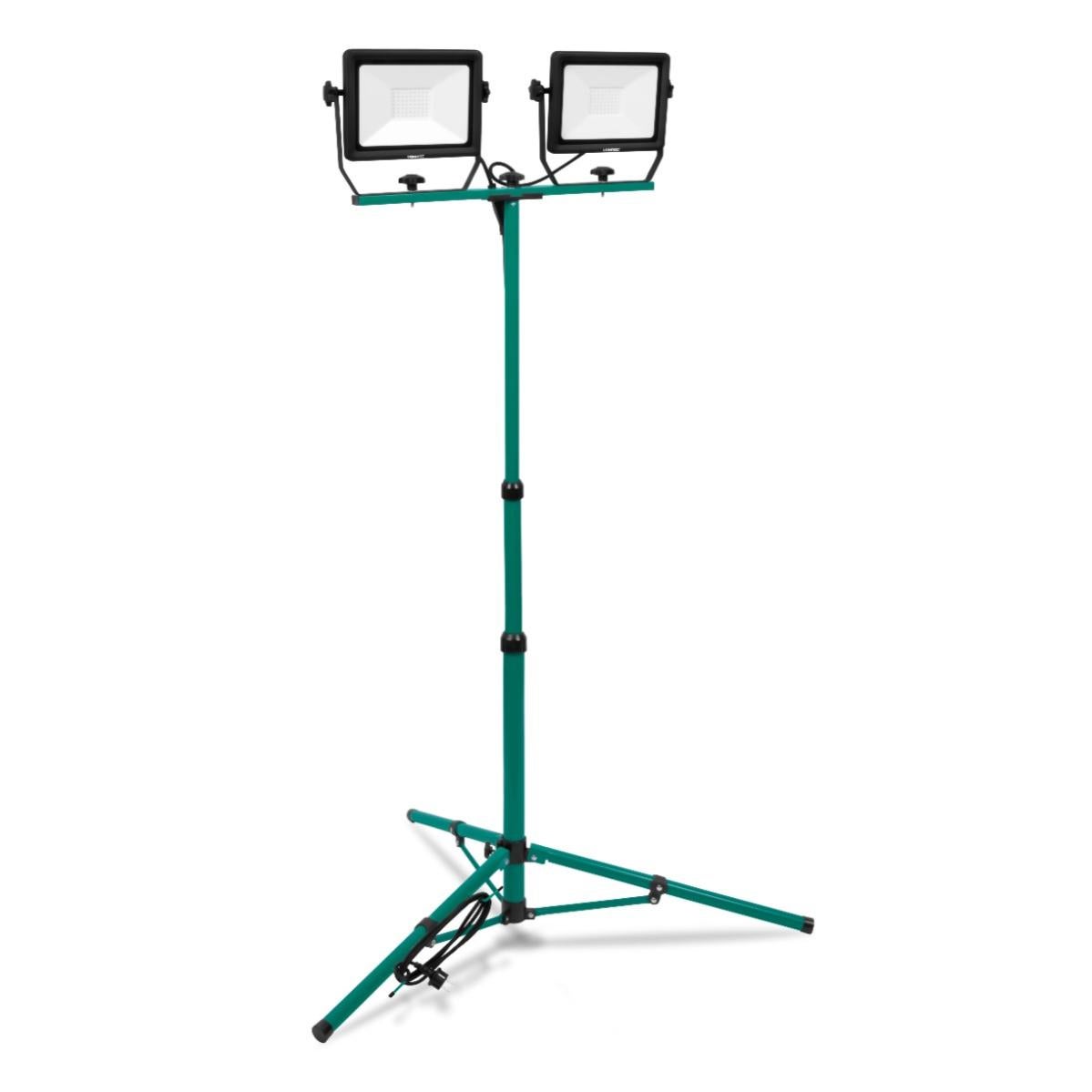 Faro da lavoro LED 2x50W 4500K con treppiede 160cm - TECNOSTORE di