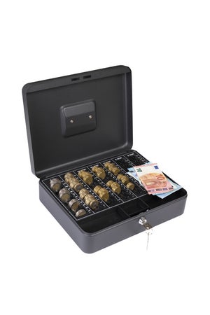 Petite caisse à monnaie avec serrure à clé, portable, double couche en  acier verrouillable, boîte de rangement de pièces de monnaie (rose) :  : Bricolage