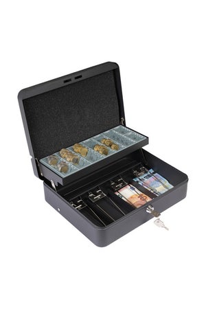 Caja dinero con llave Caja caudales Caja fuerte portátil Caja recaudadora  gris 4052025417338