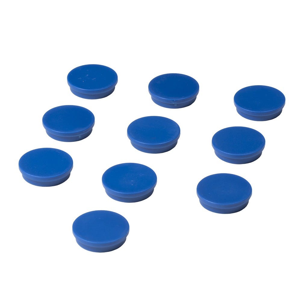 Aimants pour tableau blancs 10 mm - Bleu - 10 pièces