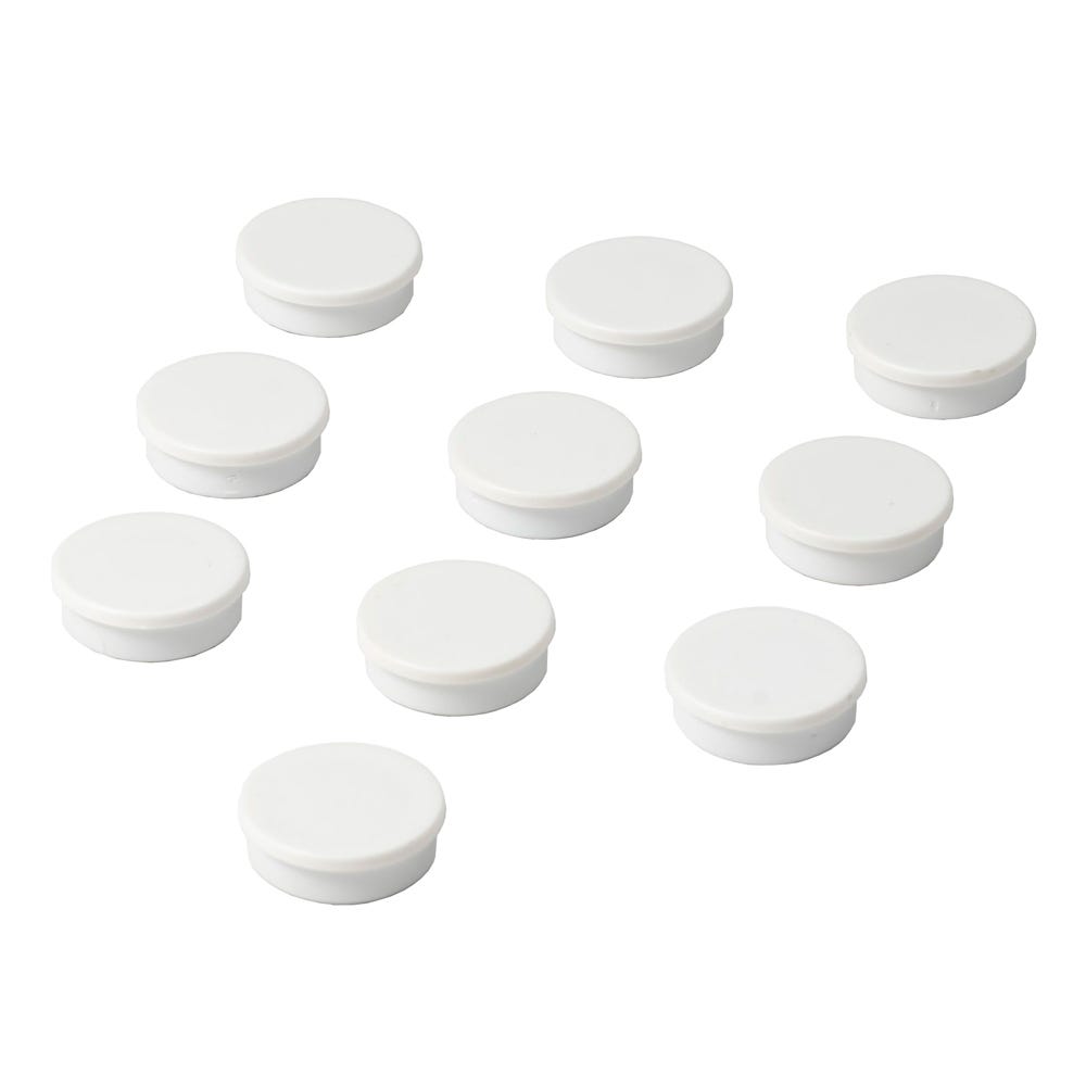 Aimants pour tableau blanc 25 mm - Blanc - 10 pièces