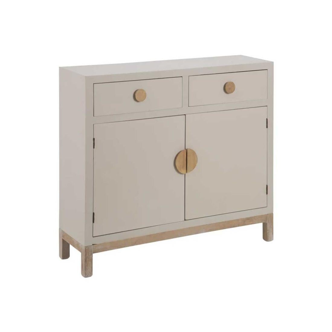 Buffet 2 portes 2 tiroirs Bois/Taupe - ADRIANA | Leroy Merlin