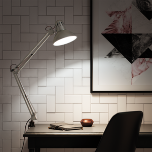 Lampe de bureau e27 pvc rose, INSPIRE Pina H.43 cm