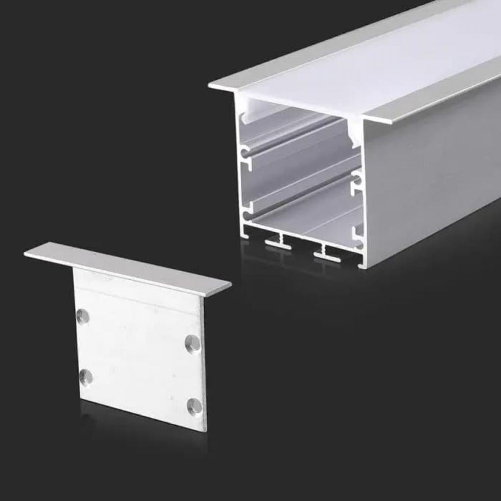 Profilo alluminio U 2mt Nero con copertura per strip led