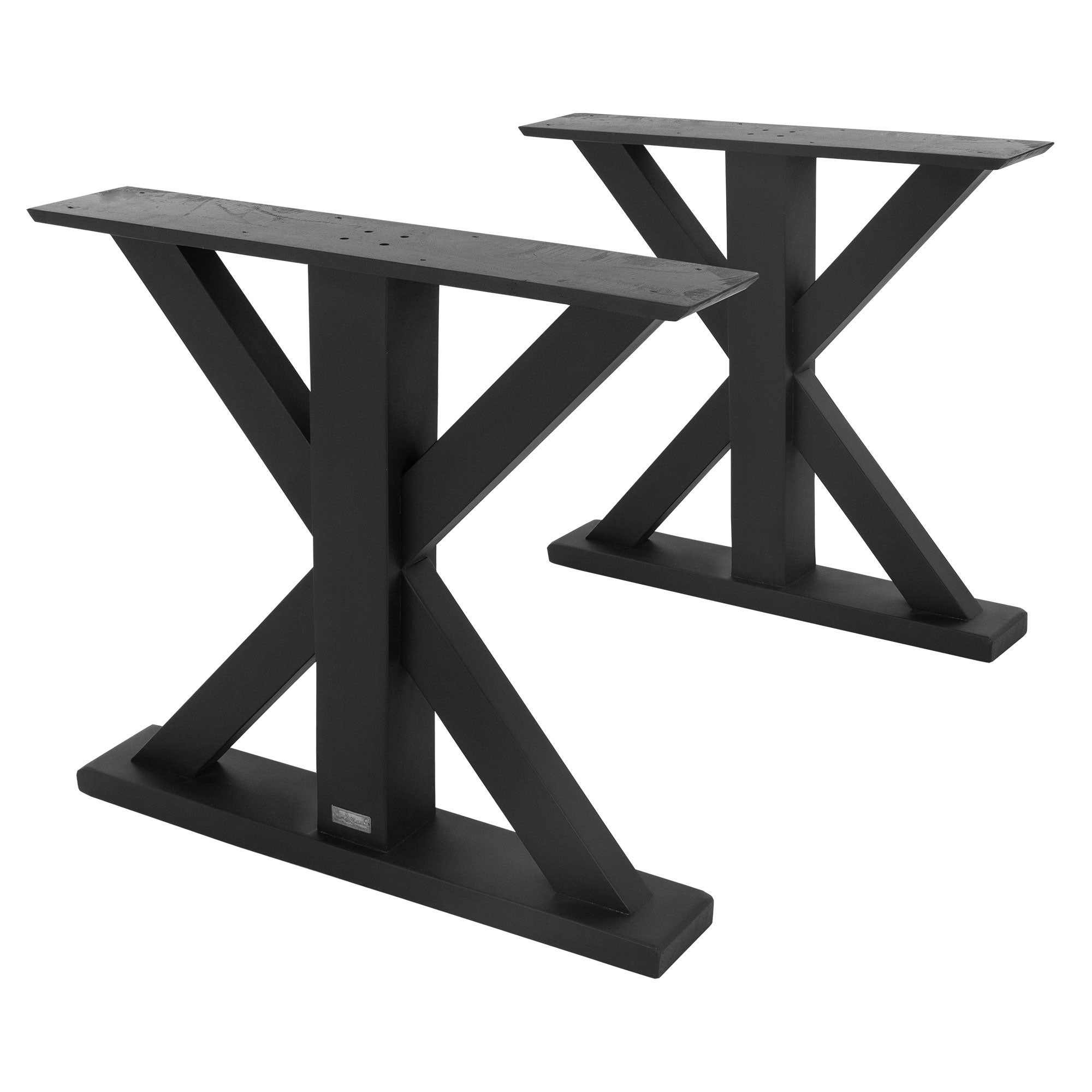 Gambe del tavolo Lucca in legno massiccio nero 80x72.5x13cm Base del tavolo  Cornic