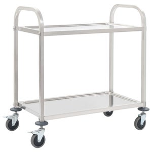 Homcom Carrello da Cucina con Cesti Estraibili in Acciaio e Ruote,  36.5x36.5x89cm