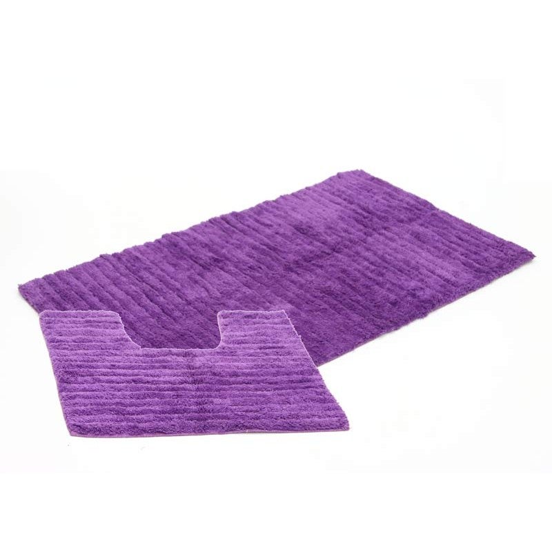 Tapis contour wc TDB. SONIA 50x45 violet en acrylique 1000 g/m²