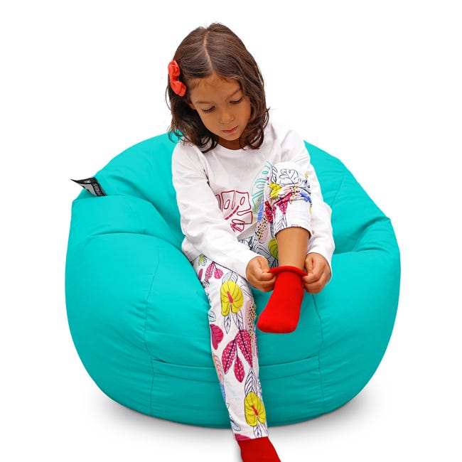 Pouf per Bambini in Similpelle Turchese Unica