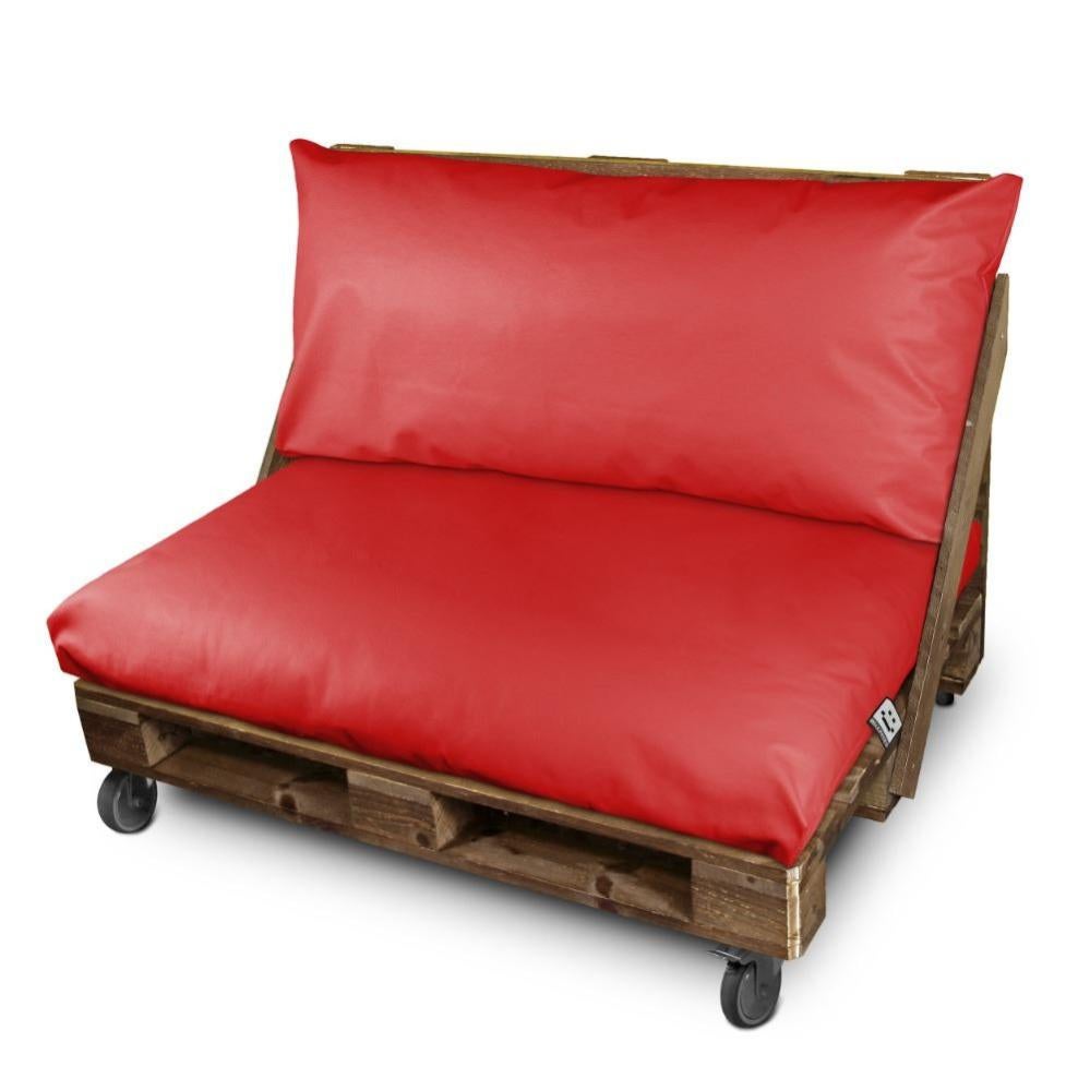 Cuscino Trapuntato Per Pallet In Poliestere – Schienale 120x50 Cm, Colore Rosso Bordeaux, Rivestimento Antigraffio E Facile Da Pulire