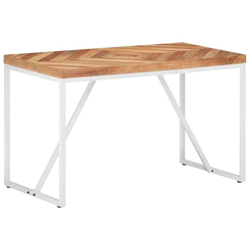 Tavolo Da Pranzo SKM Bianco, 120x60x76 Cm, In Truciolato, Linee Semplici, Facile Da Pulire, Garanzia 6 Mesi - 2