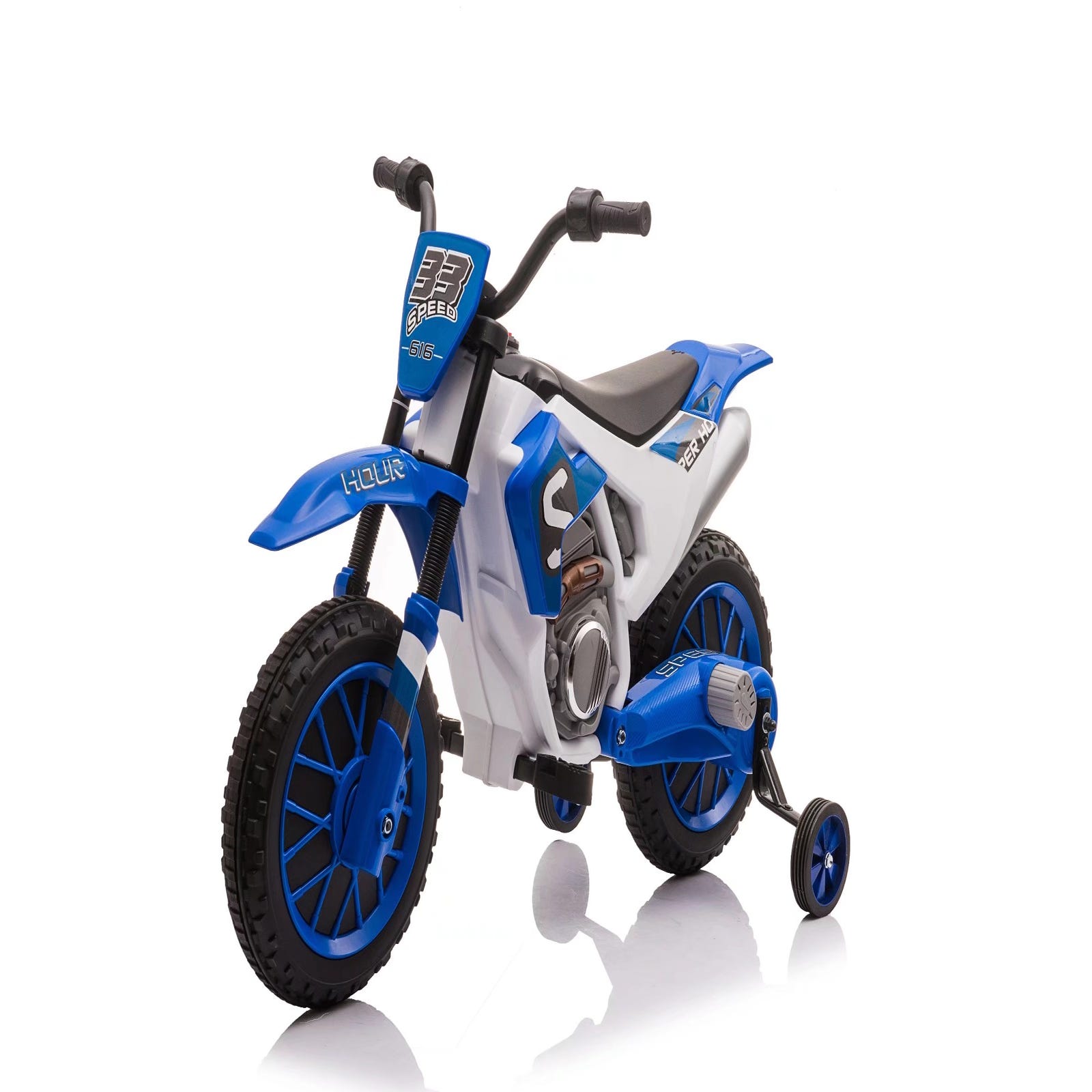 Moto électrique pour enfant FAST AND BABY, 12V, 2 moteurs, démarrage  progressif, roulettes stabilisatrices
