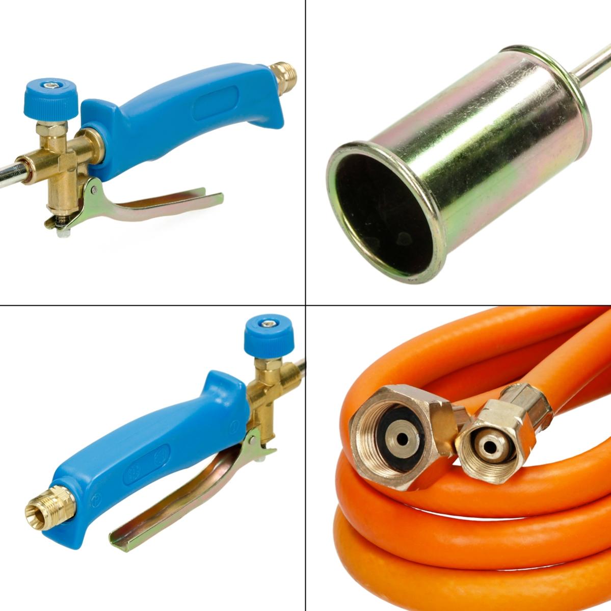 Brûleur à Gaz Toiture Professionnel - Température 1850°C, 3 Buses + Tuyau 1,5m, Pour Soudage Et Chauffage