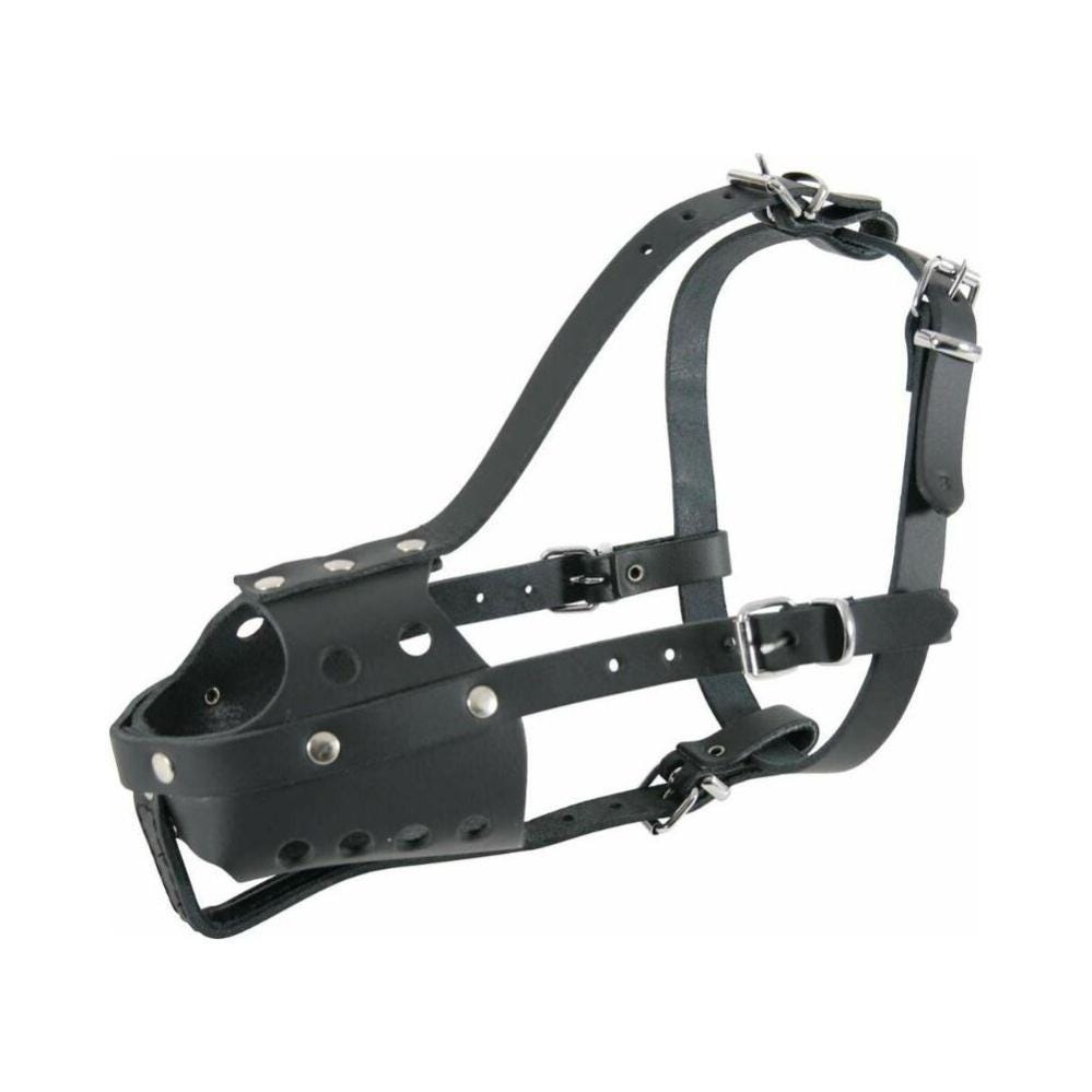 Muselière Sangle Nylon Noir Taille XXL Réglable pour Chiens Anti Aboiement Anti-Morsure Muselière Sangle Nylon Noir Taille XXL Réglable pour Chiens Anti Aboiement Anti-Morsure