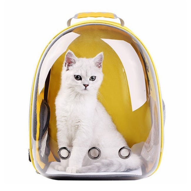 rijm Het formulier lid Sac à dos de transport bulle pour pour chat ou petit chien jaune - Monaco  Pets | Leroy Merlin